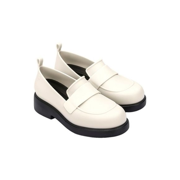 Melissa Shoes - Melissa Dolls Kill White Loafers Vintage 80's Vibe Size 6 Eco Friendly Vegan